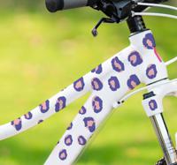 Fietssticker roze luipaard patroon