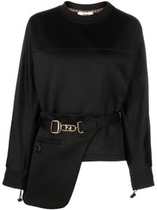 FENDI sweat O'Lock à taille ceinturée - Noir