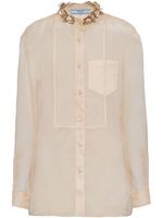 Prada embroidered organza shirt - Tons neutres - thumbnail