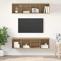 Tv-meubelset 2 pcs artisanaal eikenkleurig 37 x 37 x 142.5 cm