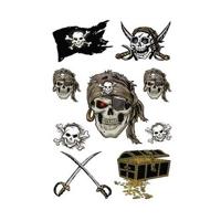27x Piraten thema stickers - met glitters - 16 x 9 cm - piratensticker