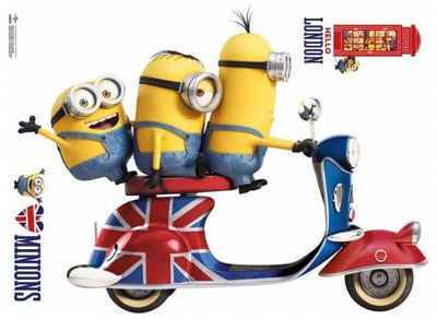 Universal muurstickers Minions vespa 3 stickers Universal muurstickers Minions vespa 3 stickers