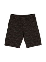 Moschino Kids short de sport à imprimé monogrammé - Marron