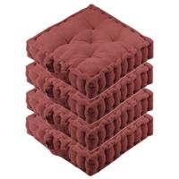 Stof Textile Vloerkussen Maxime - 4x - terracotta - katoen - 45 x 45 x 10 cm - vierkant - Extra dik Stof Textile Vloerkussen Maxime - 4x - terracotta - katoen - 45 x 45 x 10 cm - vierkant - Extra dik