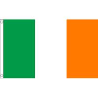 Vlag van Ierland - 60 x 90 cm - klein formaat - landen vlaggen - polyester - met ophangringen