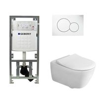 Villeroy & Boch Subway 2.0 Toiletset - inbouwreservoir - diepspoel wandcloset - directflush - slimseat -bedieningsplaat ronde knoppen - wit 0701131/SW706186/ga26028/ga91964/ - thumbnail