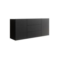 Meubella Dressoir Asilento - Mat zwart - 140 cm