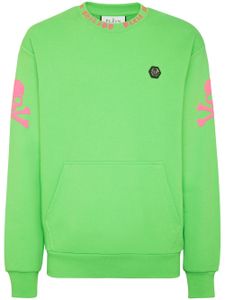 Philipp Plein skull-print cotton sweatshirt - Vert