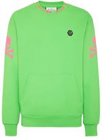 Philipp Plein skull-print cotton sweatshirt - Vert - thumbnail