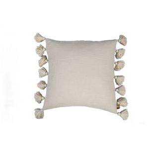 PTMD Dolly Cream cushion with tassels square