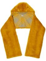 Burberry manteau en fourrure artificielle à capuche - Jaune