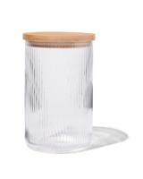 HEMA Voorraadpot glas 1.7L gestreept (transparant)