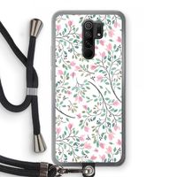 Sierlijke bloemen: Xiaomi Redmi 9 Transparant Hoesje met koord