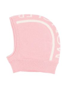 Moncler Enfant bonnet en maille à boutons pression - Rose