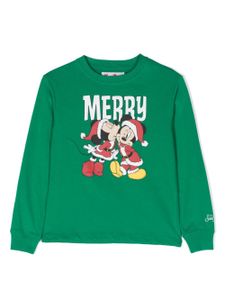 MC2 Saint Barth Kids t-shirt à imprimé Mickey Minnie Kissmas - Vert