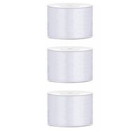 3x Hobby/decoratie wit satijnen sierlinten 5 cm/50 mm x 25 meter