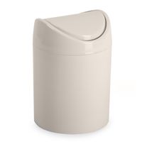 Mini prullenbakje - beige - kunststof - met klepdeksel - keuken aanrecht/tafel model - 1,4 Liter - 1 - thumbnail