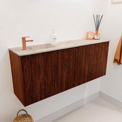Toiletmeubel Mondiaz Joya Dlux | 100 cm | Meubelkleur Ruby | Faye wastafel Frappe Wasbak Links | 1 kraangat
