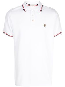 Moncler polo à bords rayés - Blanc