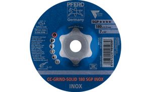 PFERD 64189180 CC-GRIND-SOLID 180 SGP INOX Schuurschijf Diameter 180 mm Boordiameter 22.23 mm 10 stuk(s)