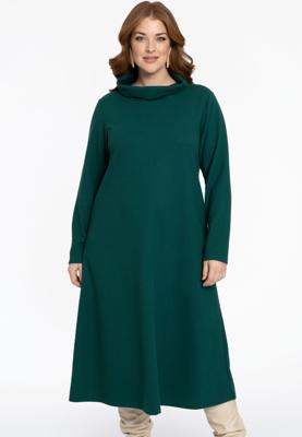 Yoek Jurk met hoge kraag | Dark Green | Maat 46/48