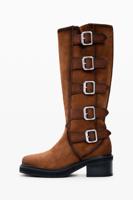 Hoge laars met gespen van leer - BROWN - 40 Hoge laars met gespen van leer - BROWN - 40