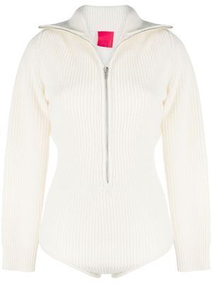 Cashmere In Love body en maille nervurée - Blanc