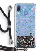 Sierlijke bloemen: Samsung Galaxy A40 Transparant Hoesje met koord Sierlijke bloemen: Samsung Galaxy A40 Transparant Hoesje met koord