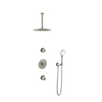 Hotbath Buddy - Inbouw Regendoucheset - 2 Stopkranen - Thermostatisch - Plafondbuis 30 cm - Hoofddouche 300 mm - Ronde Handdouche 3 Standen - Glijstang 900 mm - Waterbesparend - V03