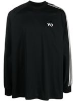 Y-3 sweat rayé à logo imprimé - Noir - thumbnail