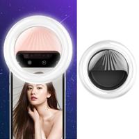 RK34 Oplaadbare schoonheid Selfie licht Selfie Clip Flash Fill Light (zwart)