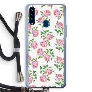 Kleine roosjes: Samsung Galaxy A20s Transparant Hoesje met koord