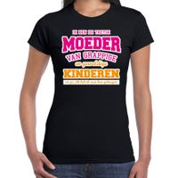 Trotse moeder van geweldige kinderen cadeau t-shirt zwart voor dames