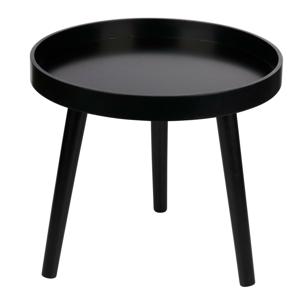 Bijzettafel/salontafel - plant verhoger - zwart - hout - rond - 40 x 36 cm