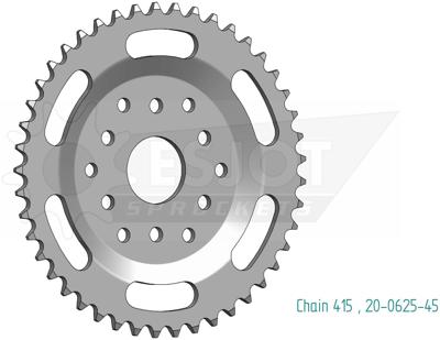 ESJOT Chain wheel 415 45z steel silver