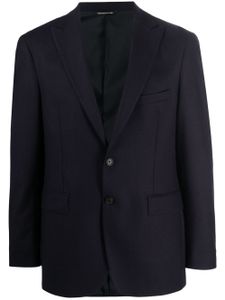 Tonello blazer en laine vierge à simple boutonnage - Bleu