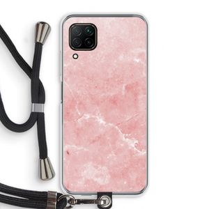 Roze marmer: Huawei P40 Lite Transparant Hoesje met koord