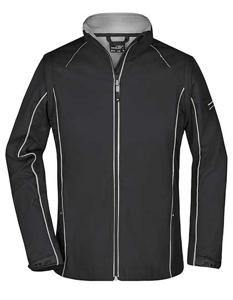 James & Nicholson JN1121 Ladies´ Zip-Off Softshell Jacket - /Black/Silver-(Solid) - M