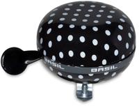 Fietsbel Basil Polkadot ø80mm - zwart / wit