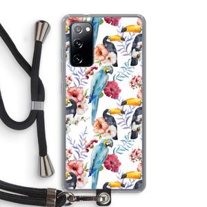 Bloemen tukan: Samsung Galaxy S20 FE / S20 FE 5G Transparant Hoesje met koord