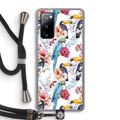 Bloemen tukan: Samsung Galaxy S20 FE / S20 FE 5G Transparant Hoesje met koord