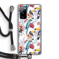 Bloemen tukan: Samsung Galaxy S20 FE / S20 FE 5G Transparant Hoesje met koord Bloemen tukan: Samsung Galaxy S20 FE / S20 FE 5G Transparant Hoesje met koord