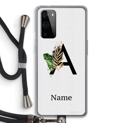 Charcoal Flora: OnePlus 9 Pro Transparant Hoesje met koord