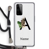 Charcoal Flora: OnePlus 9 Pro Transparant Hoesje met koord