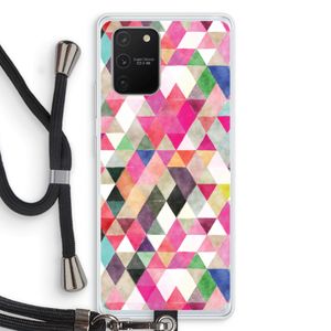Gekleurde driehoekjes: Samsung Galaxy S10 Lite Transparant Hoesje met koord