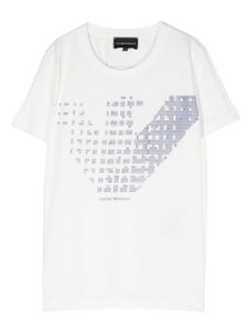 Emporio Armani Kids t-shirt à logo imprimé - Blanc