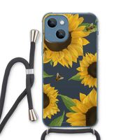 Sunflower and bees: iPhone 13 Transparant Hoesje met koord