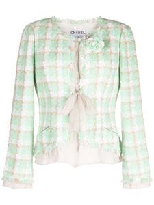 CHANEL Pre-Owned veste en tweed à détail de nœud (2004) - Multicolore