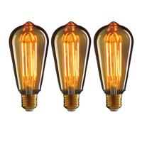 LED lampje Retro E27 fitting 2W - 3x - gloeidraad- sfeerlampen - designlampen - 145 x 64 mm
