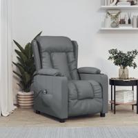 Fauteuil verstelbaar elektrisch kunstleer grijs